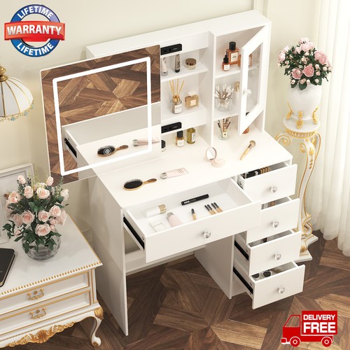White dressing table with - white,