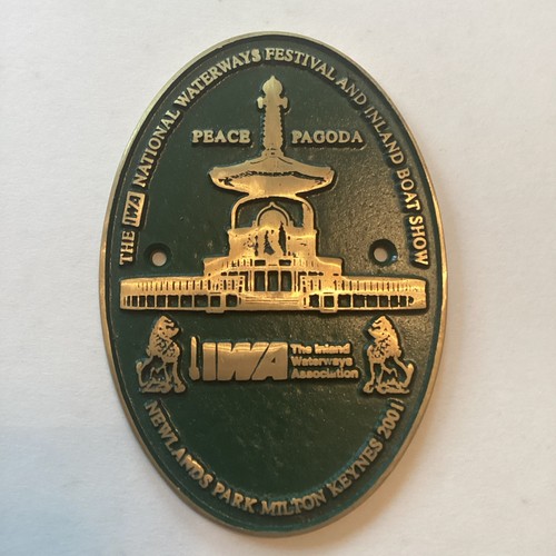 Brass plaque canal boat 2001 - brass,