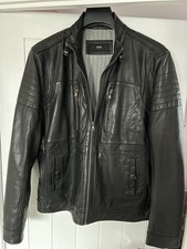 Hugo Boss Black Nappa Leather Jacket Fantastic Condition RRP £499 XXL 46 Chest
