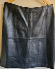 M&S Black Real Leather Pencil