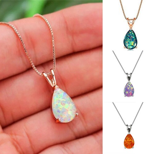 Water drop necklace gold - water,