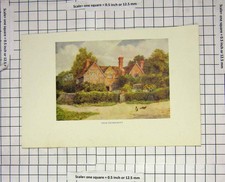 Original Old Antique Print