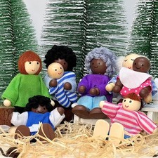 8Pcs/set Wooden People Family