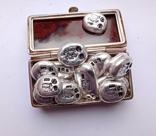 Solid silver pirate bar - silver,
