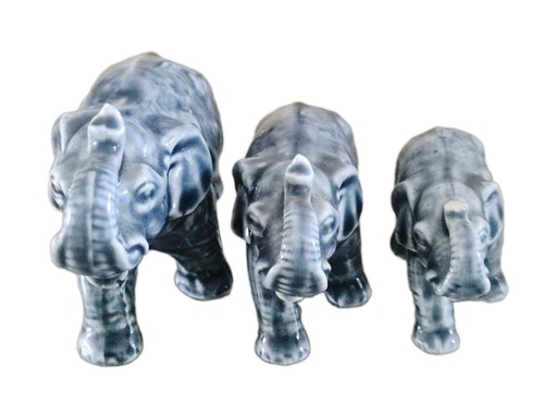 Porcelain herd elephants - herd,