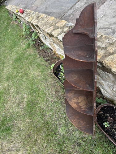 Antique oak corner wall