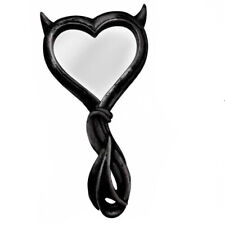 Devil's Heart Hand Mirror, Black, Love Heart, Sinner, Devil, Alchemy England