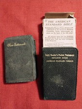 Antique 1901 small Bible VG, w/box New Testament + free bonus circa 1913 one