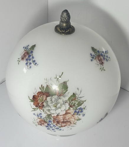 Floral milk glass - glass, shade
