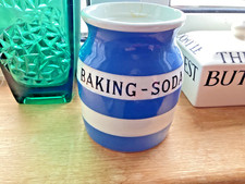 Rare T G Green Cornishware  BAKING-SODA Jar * Green & Co Ltd GRESLEY 1920's