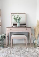 *SPRAY PAINTED* Pink Stag small, compact dressing/console table, mirror & stool