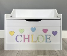 Personalised Toy Box Name And Shapes - Any Name Colour Sign Toy Box Not Inlcuded