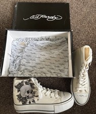 Ed Hardy white high ankle
