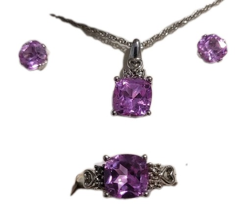 Vintage sterling pink sapphire - sterling,