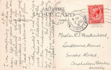 FAMILY HISTORY - POSTCARD - WEATHERHEAD - CARSHALTON LANSDOWNE HOUSE SUSSEX ROAD