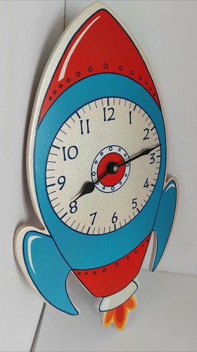 Kids rocket ship wall clock - kids,