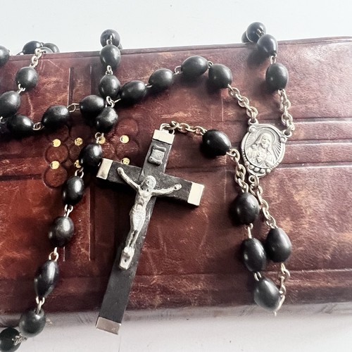 Antique wooden rosary - antique, beads