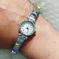 Italian Charm Watch Vintage Silver Stainless Steel
