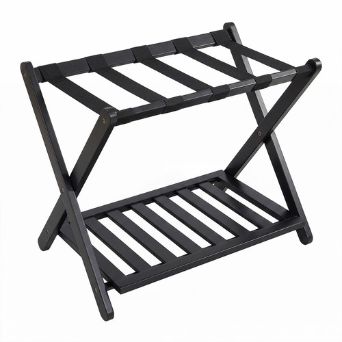 Bamboo luggage rack folding - bamboo,