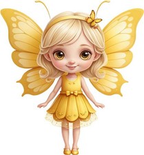 Watercolour Golden Fairy Wall Art Bedroom Laptop Van Vinyl Sticker Decal 6 Sizes