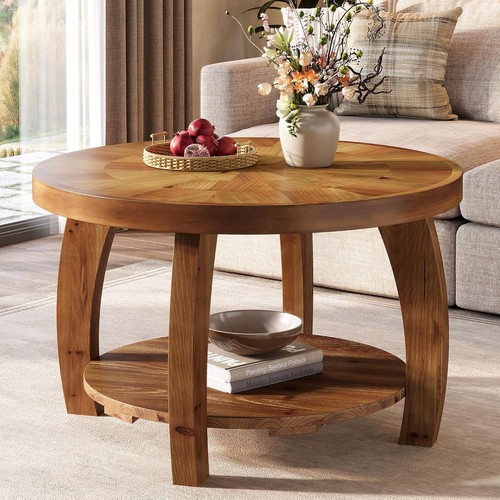 Solid wood round coffee table - solid,