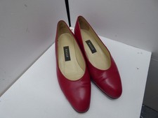 Ladies Bally red short heel leather shoes size 3.5