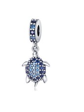  Blue Sea Turtle Crystal Charm Ocean Animal Pet Bead Sterling Silver 925 Mum 