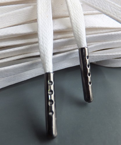 Flat white shoe laces 7mm - flat,
