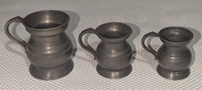 3 X VINTAGE PEWTER SMALL CUPS