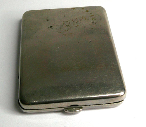 Vintage plated metal matchbook - metal,