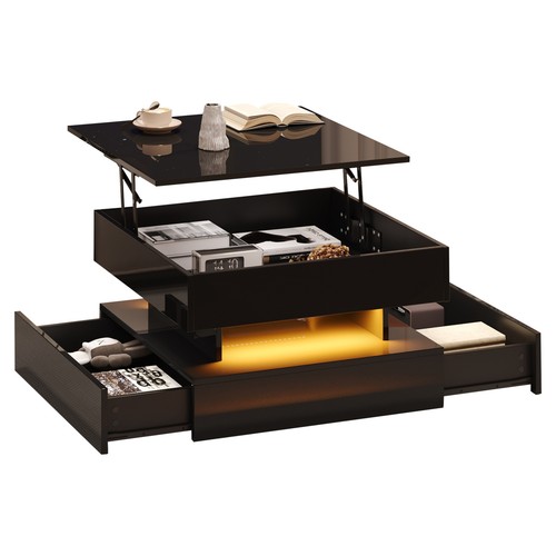 Lift top coffee table - top, led