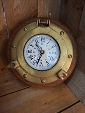 Porthole Wall Clock 8" Brass