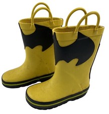 NEXT Batman Childrens Wellington Boots Yellow Size 7 / 24