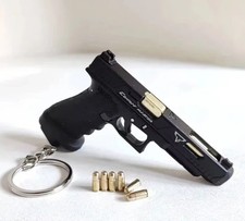 Mini G34 Pistol 1:3 Model Keychain Gun Moving Parts 6 Ejecting Bullets 