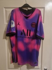 Mbappe #7 PSG Nike football Shirt Large 2020/2021 Fourth Kit Patch Ligue 1