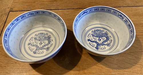Dragon motif rice - x, bowls
