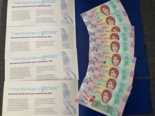 ULSTER BANK-UNCIRCULATED-9 CONSECUTIVE-GEORGE BEST-£5 NOTES-MANCHESTER-FOOTBALL