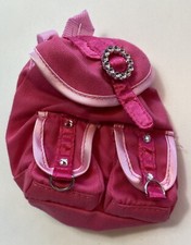 Build a Bear Pink Diamanté Girl Rucksack Backpack Bag Haversack Satin Straps