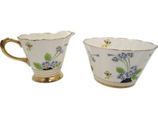 Plant Tuscan China Floral Milk Jug & Sugar Bowl T2710 SK14