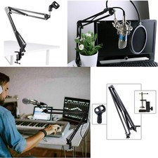 Mic Microphone Stand Suspension Boom Scissor Arm Holder Studio Broadcast Desktop
