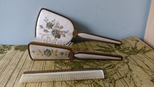Regent of London vintage dressing table vanity set: mirror, comb, clothes brush