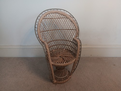 Vintage 1970s peacock wicker - vintage,