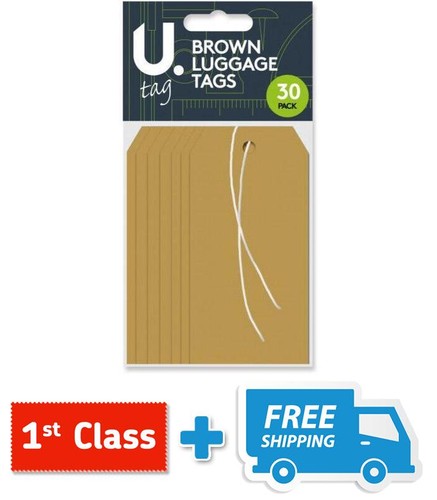 Brown luggage labels crafting - brown,
