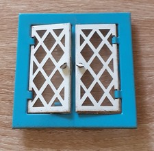 Blue Romside metal Dollshouse Window  complete with catches and panes ~ 1960's
