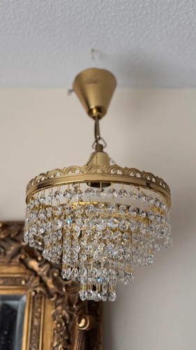 Vintage brass crystal - &,