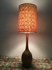 Vintage Silvered Bottle Table Lamp & Shade Antique Carboy