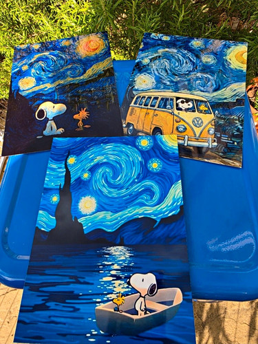 Snoopy peanuts starry - peanuts, night