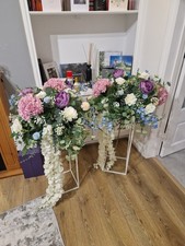 White Metal Stands Using In Flower Display