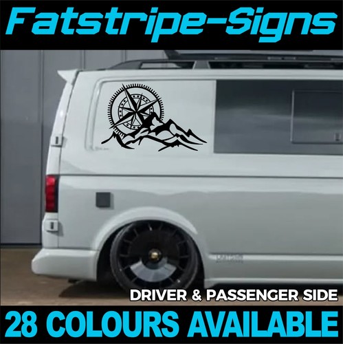 Compass mountain vinyl decals - compass,
