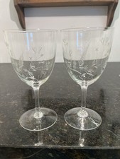 Vintage Etched Wine Glasses